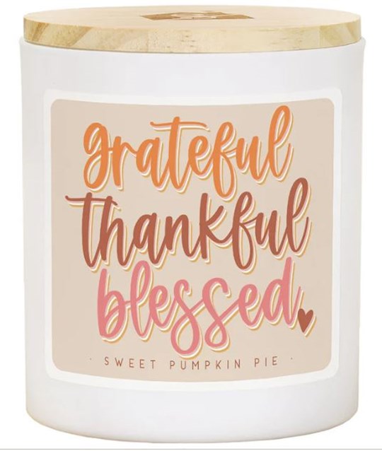 Candle-Grateful Thankful Blessed-Sweet Pumpkin Pie (11 oz-2 Wick)