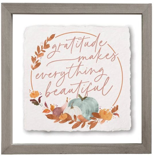 Floating Art Rectangle-Gratitude Makes Everyting Beautiful (10" X 10")