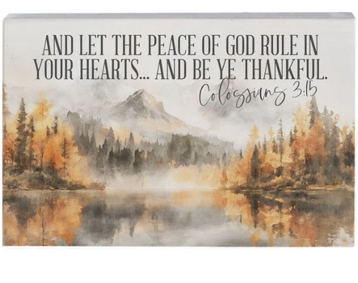 Small Talk Rectangle-And Let The Peace Of God...(Colossians 3:15)/Fall Scene (3.5" X 5.25")
