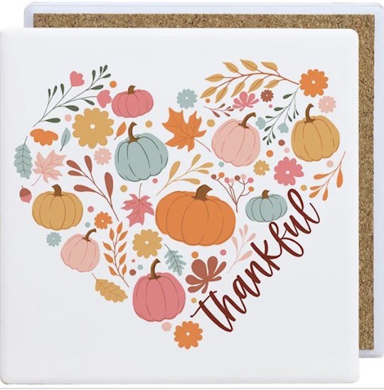 Coaster-Thankful/Colorful Fall Heart (3.75" x 3.75")