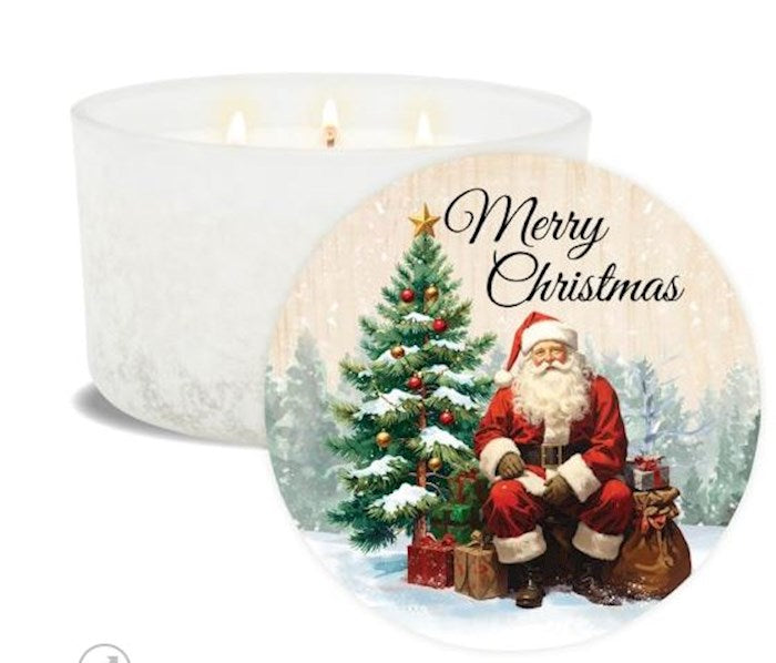 Candle-3-Wick-Merry Christmas (5-1/8")