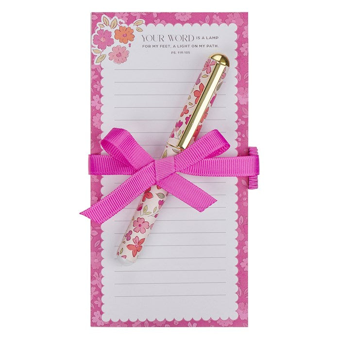 Magnetic Shopping List w/pen Your Word Is A Lamp To My Feet Ps. 119:105
