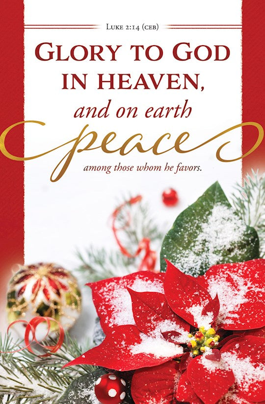Bulletin-Christmas-Glory To God In Heaven And On Earth Peace Luke 2:14 CEB (Pack Of 100)
