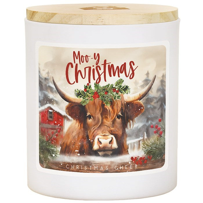 Candle-Moo-y Christmas-Christmas Cheer Scent (11 oz Soy-2 Wick) (SHIPPING SEP 2026)