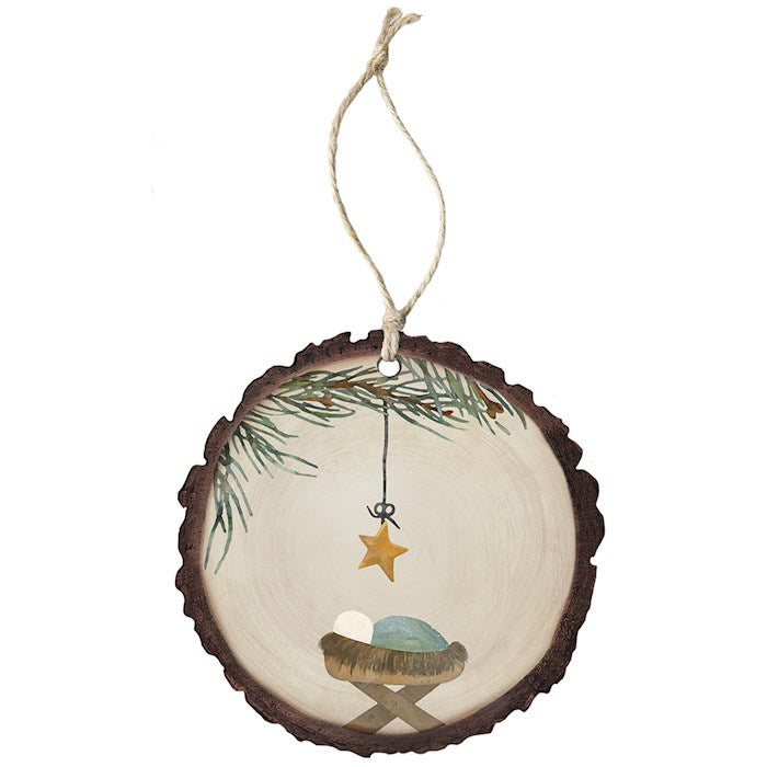 Ornament-Manger Star Art (4" x 7.5")-Wood