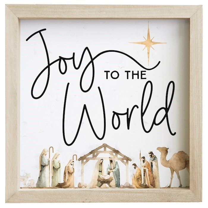 Rustic Frame-Joy To The World/Nativity (10" x 10")