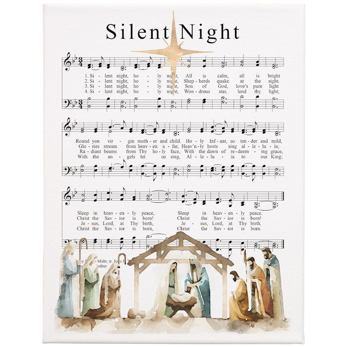Wrapped Canvas-Silent Night Hymn (9" x 12")