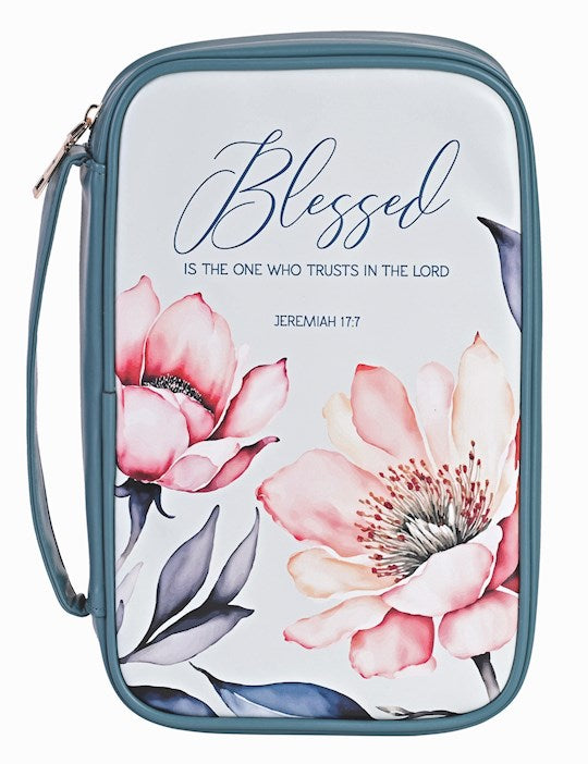 Bible Cover-Blessed-Jeremiah 17:7-Teal-Large