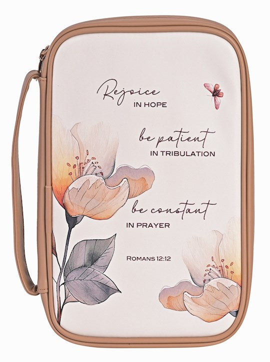 Bible Cover-Rejoice in Hope-Tan-XLarge