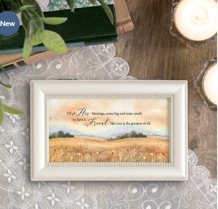Music Box-Friend Blessing/Fascination Waltz (6" x 4" x 2.5")