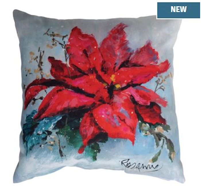 Pillow-Poinsettia (18" x 18")