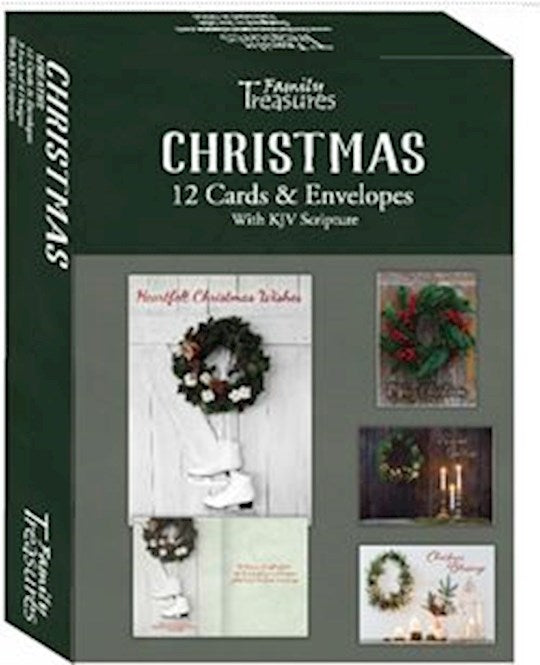 Boxed Card-Christmas-Wreaths (KJV) (Box Of 12)
