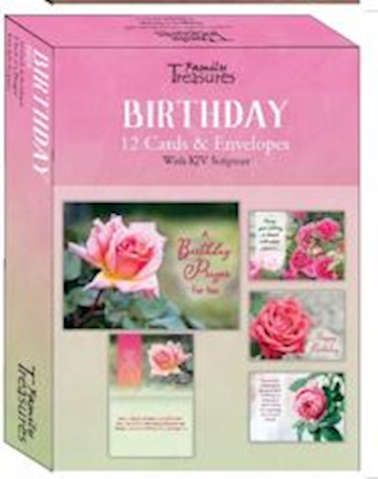 Boxed Card-Birthday-Roses (Pack Of 12)