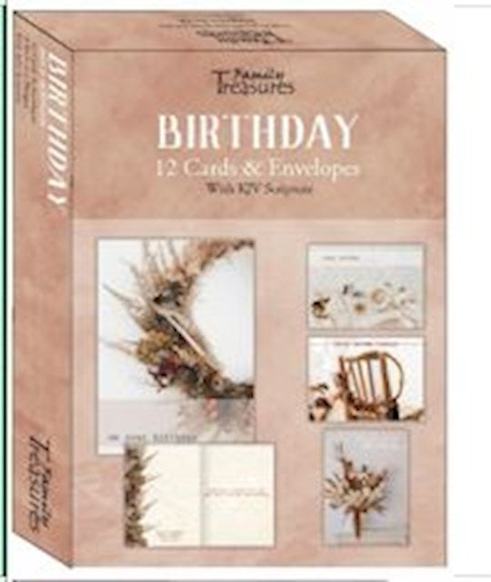Boxed Card-Birthday-Dried Blossoms (Pack Of 12)