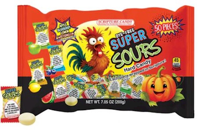 Candy-Scripture Dye Free Harvest Super Sours-Hard Candy (7.05 oz bag) (Pack of 50)