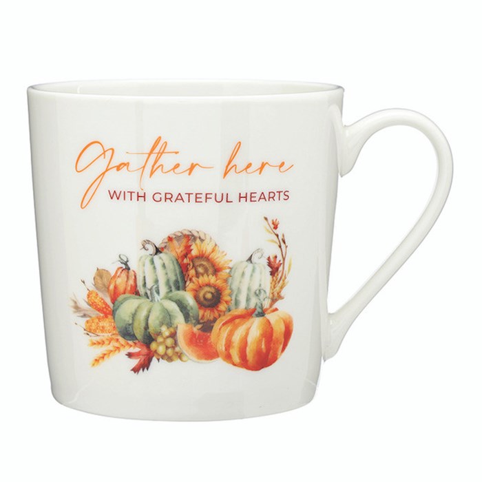 Mug-Gather Here With Grateful Hearts (14 oz)