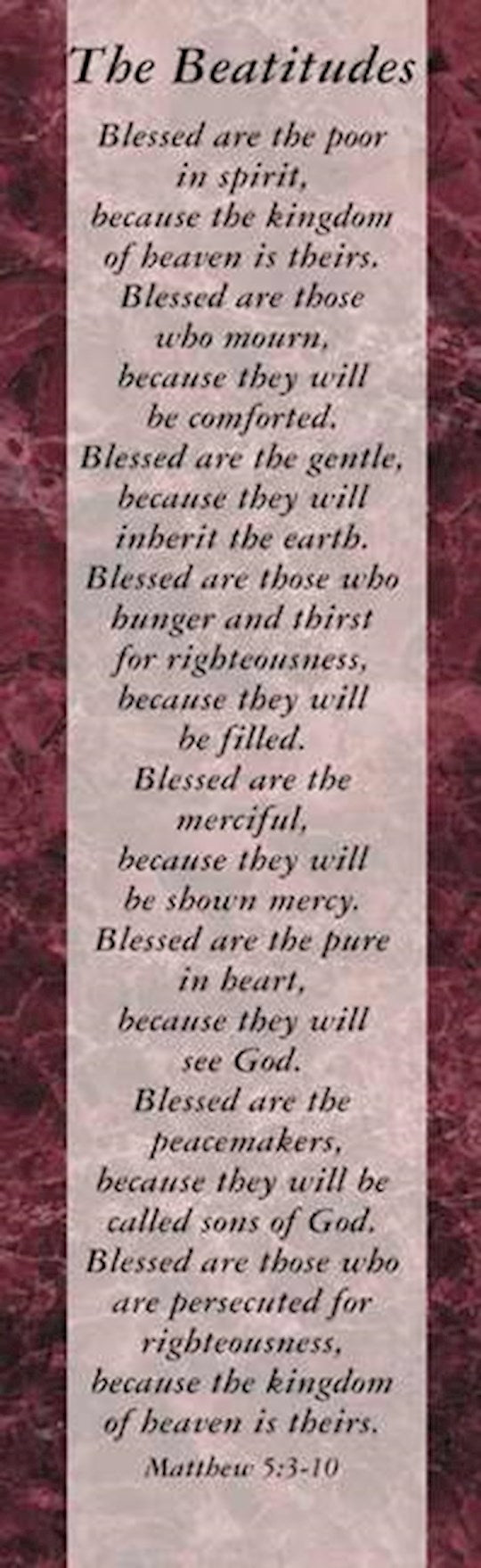 Bookmark-Beatitudes (Matthew 5:3-10 KJV) (Pack Of 25)