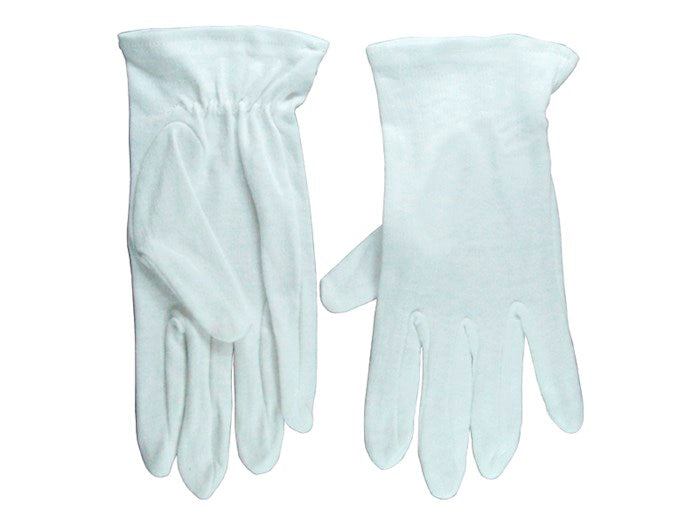 Gloves-Usher Solid White Cotton-XLG