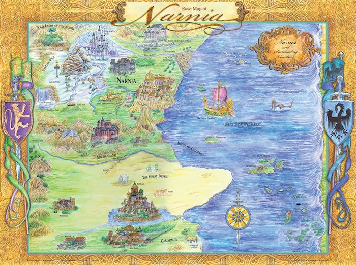 Chart-Rose Map Of Narnia Wall (Laminated Sheet) (19" x 26")