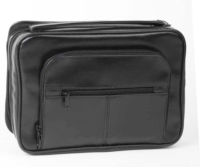 Bible Cover-Deluxe Organizer W/Study Kit-Black-LRG