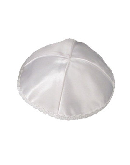 Kippah-Satin Silk-White (