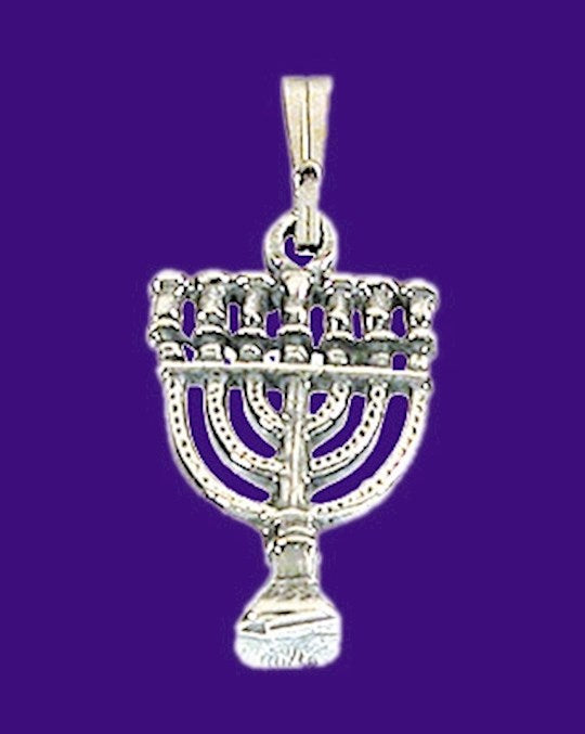 Necklace-Menorah (Sterling Silver)-20" Chain (
