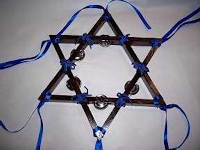 Instrument-Tambourine-Star Of David Shaped-Rosewood (12") (
