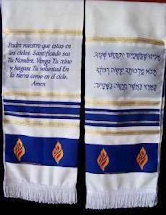 Span-Prayer Scarf-Lords Prayer-Blue (63" X 15") (