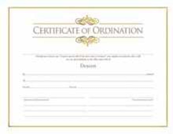 Certificate-Ordination-Deacon w/Gold Foil Embossing (8-1/2" x 11) (Pack Of 6)