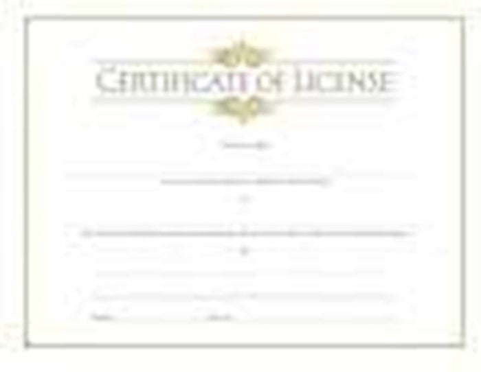 Certificate-License-Minister w/Gold Foil Embossing (8-1/2" x 11") (Pack Of 6)