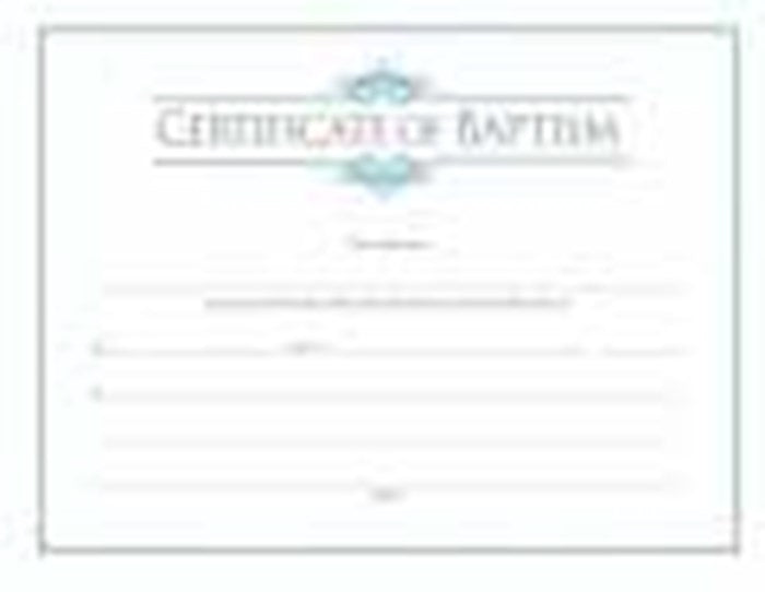 Certificate-Baptism w/Blue Foil Embossing (8-1/2" x 11") (Pack Of 6)