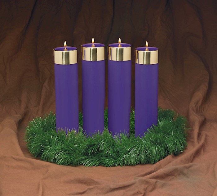Candle-Advent-Emitte Elite Lite Candela Set-4 Blue w/o Christ Candle (12" x 2 5/8") (