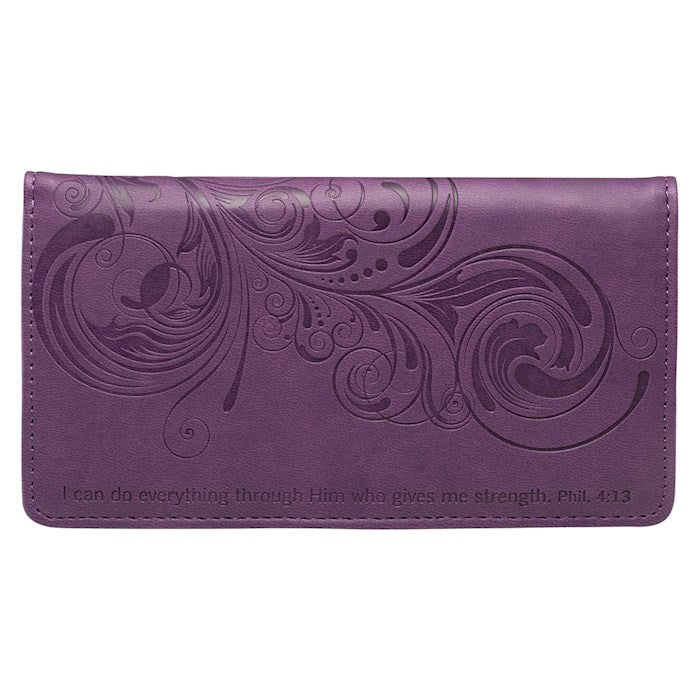 Checkbook Wallet-I Can Do Everything-Purple