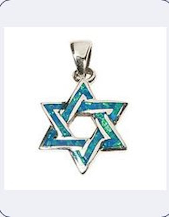 Necklace-Star of David-Blue Opal (Sterling Silver)-18" Chain (