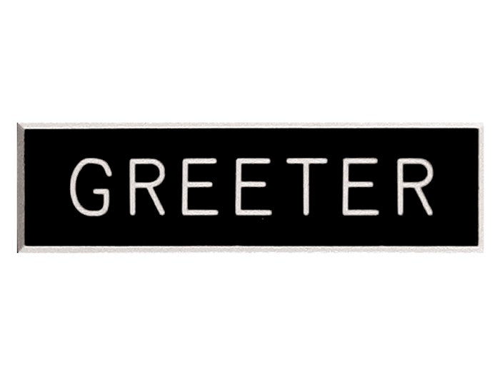 Badge-Greeter-Pin Back (5/8 x 2)-Plastic