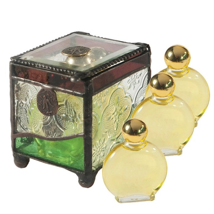 Anointing Oil-Stained Glass Box W/3 Oils (