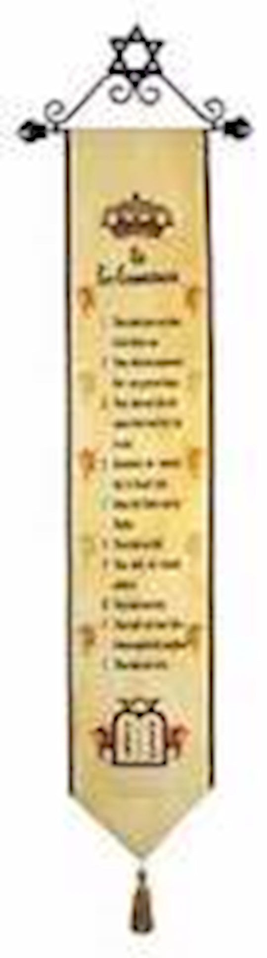 Banner-Ten Commandments Heritage w/12" Star Of David Hanger (36" x 7") (