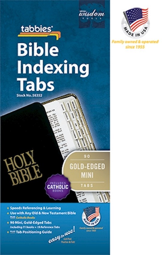 Bible Tab-Mini Tabs-Old & New Testament W/Catholic Books-Gold Edged