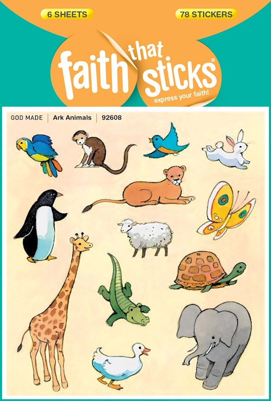 Sticker-Ark Animals (6 Sheets) (Faith That Sticks)