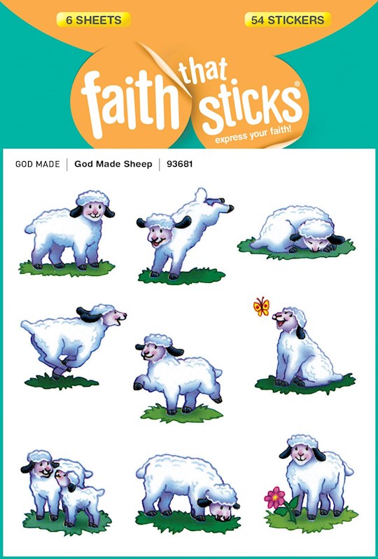 Sticker-God Made Sheep (6 Sheets) (Faith That Sticks)