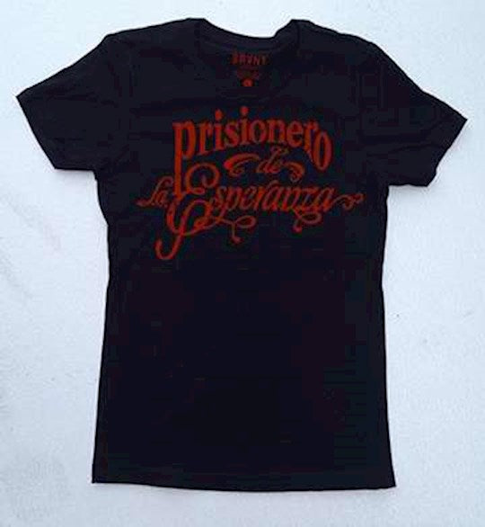 SPANISH-Tee Shirt-Prisoner Of Hope-Womens-Medium-Black/Red