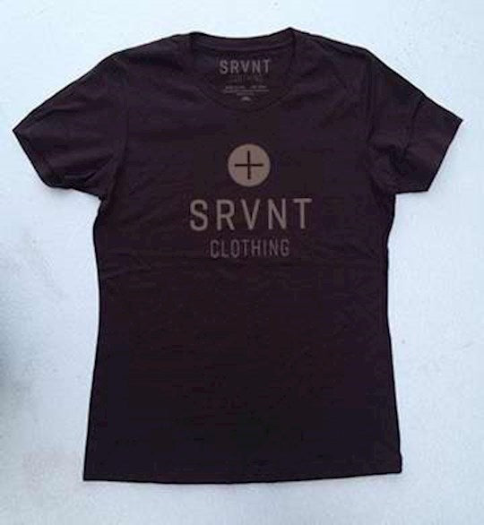 Tee Shirt-Srvnt Plus Womens Boyfriend Tee-X Large-Dk Chocolate W/Grey