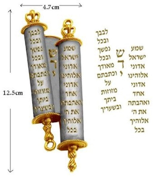 Mezuzah-Dual Chamber Torah Scroll (5")-Pewter (