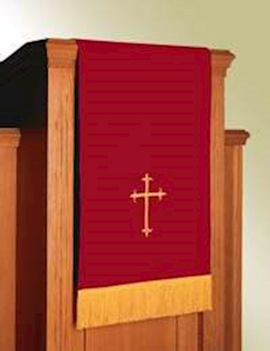 Scarf-Pulpit/Lectern-Pavillion-Reversible-Red/White/Latin Cross (11669)