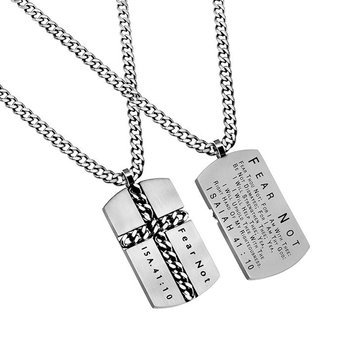 Necklace-Chain Cross-Fear Not (24")