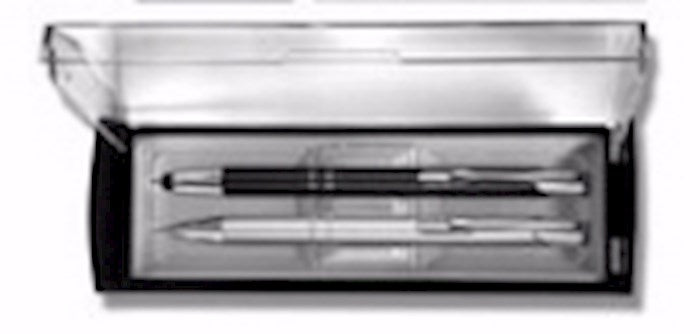 Gift Set-Adoration Pen/Pencil-Silver/Black (Set Of 2)