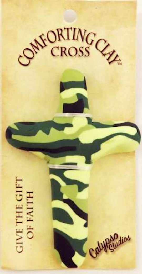 Cross-Pocket-Comforting Clay-Camoflauge (3" H)