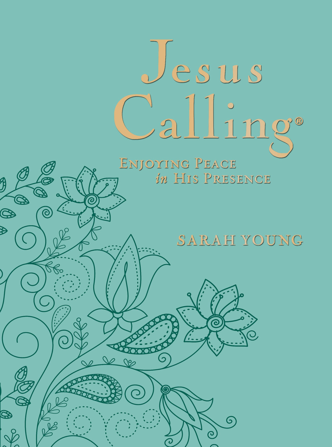 Jesus Calling (Deluxe Edition)-Large Print-Teal LeatherSoft