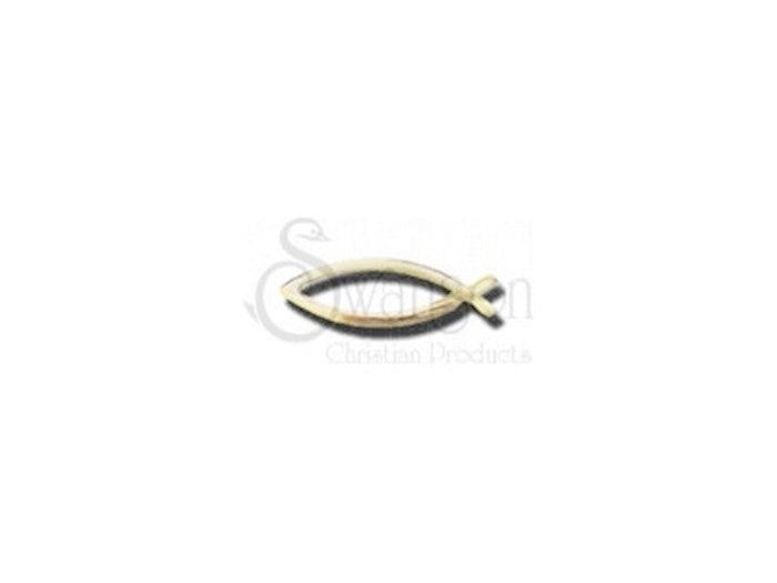 Lapel Pin-Open Fish-Gold (Pack Of 6)