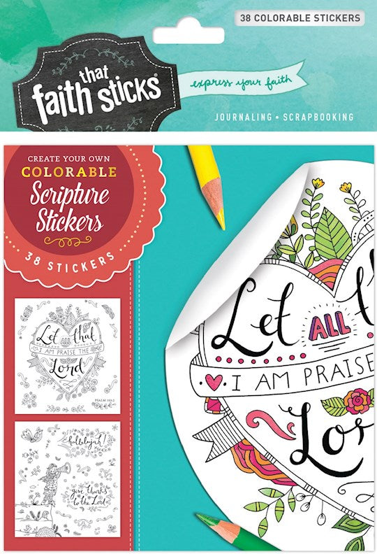 Sticker-Psalm 103:2 Colorable Stickers (Faith That Sticks)